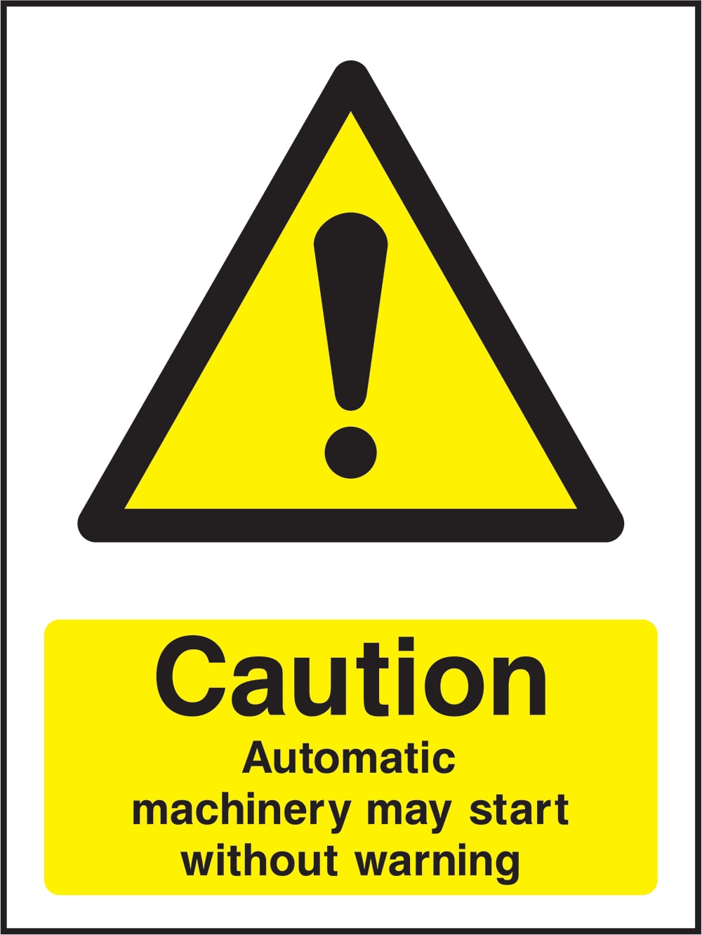 Signage: Caution Automatic Machinery (COUN0061)