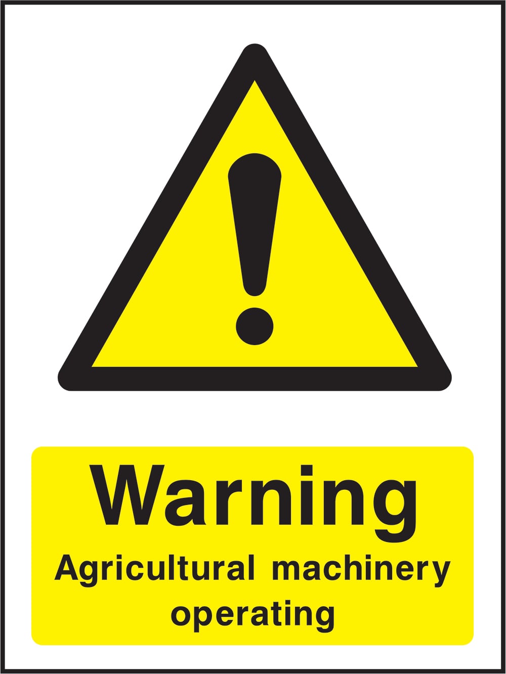 Signage: Warning Agricultural Machinery Operating (COUN0062)