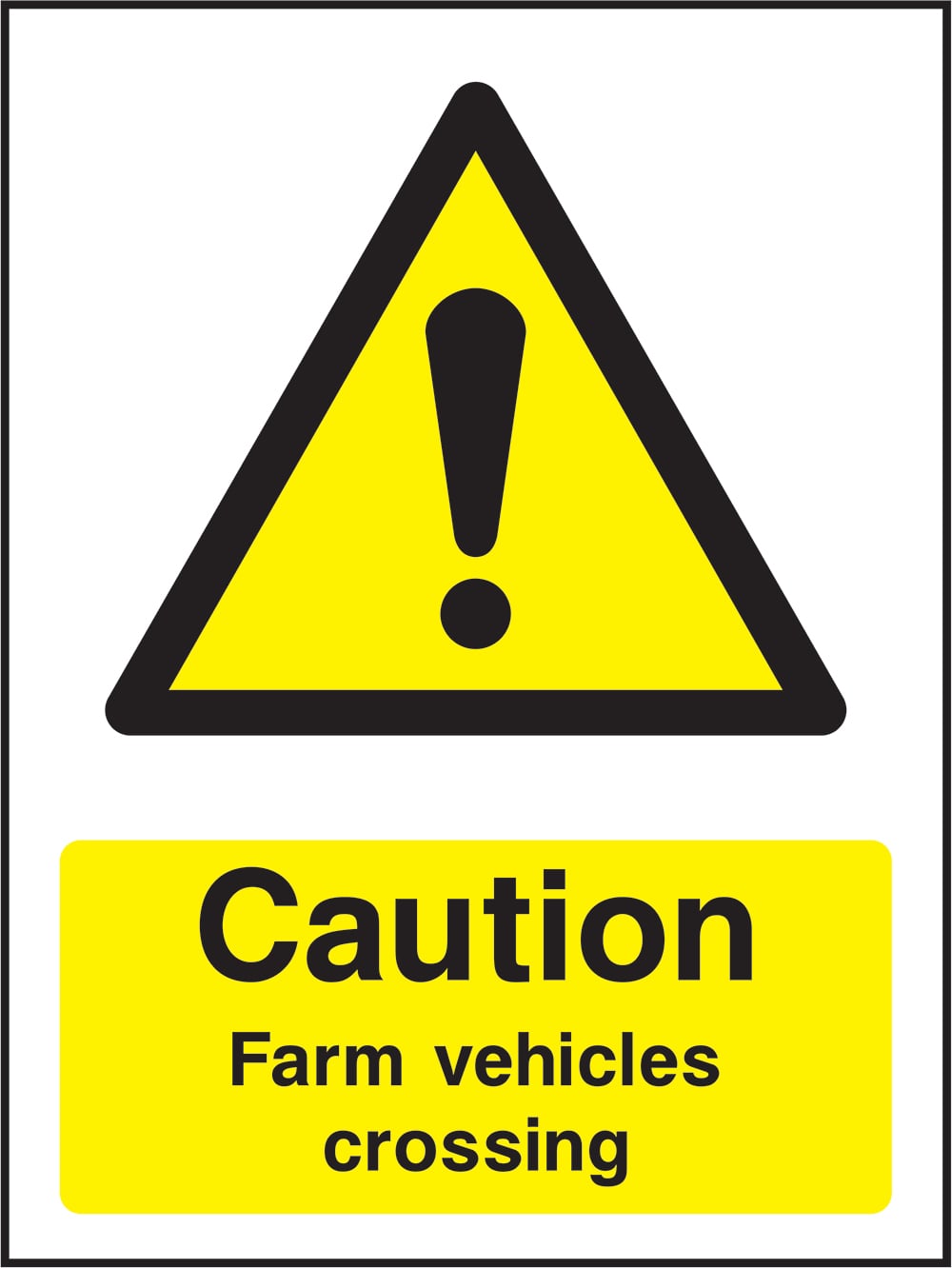 Signage: Caution Farm Vehicles Crossing (COUN0063)