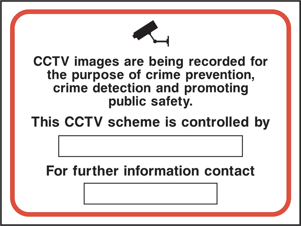 Signage: CCTV Recording Notice (SECU0030)