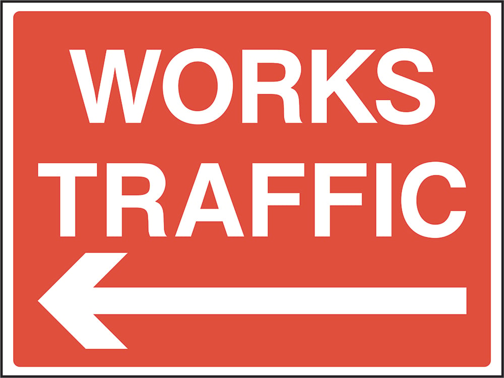 Signage: Works Traffic Left (CONS0075)