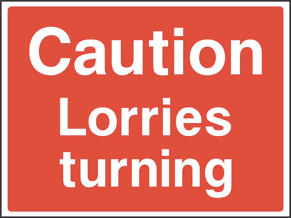Signage: Caution Lorries Turning (CONS0080)