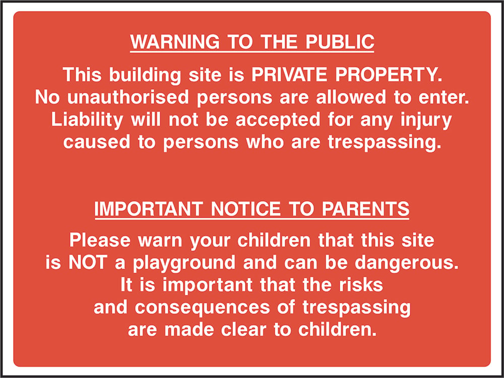 Signage: Private Property No Trespassing (CONS0082)