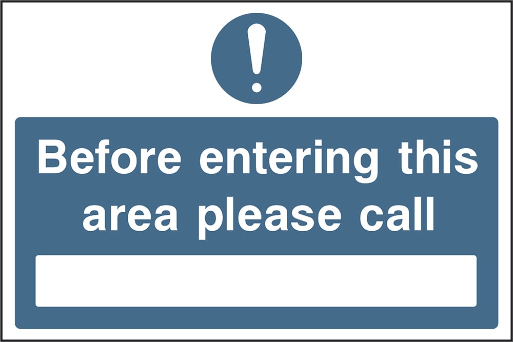Signage: Before Entering Please Call (CONS0092)