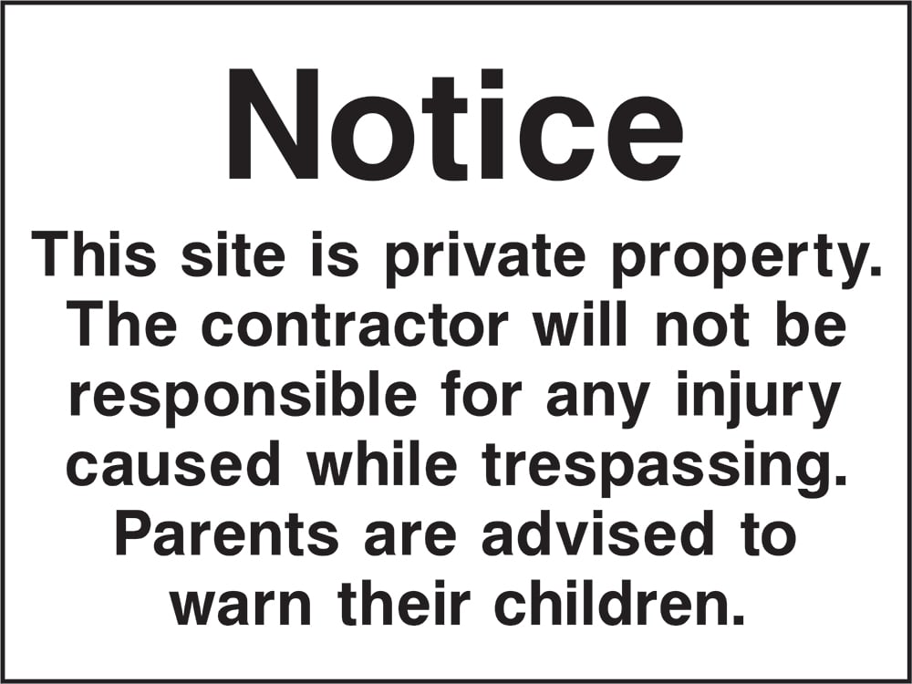 Signage: Private Property Notice (CONS0130)