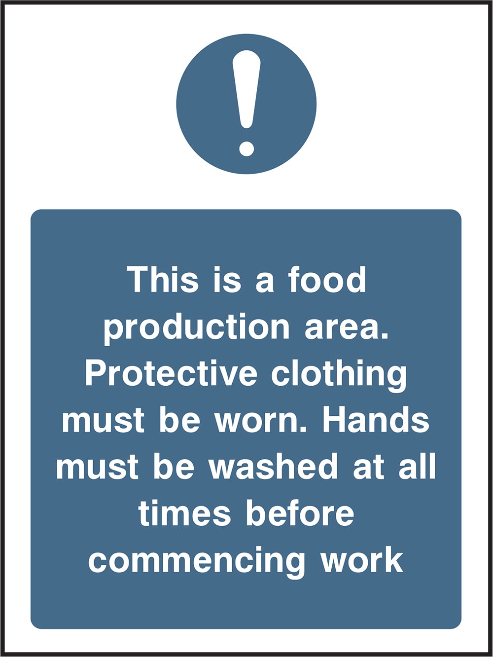 Signage: Food Production Area (FOOD0014)