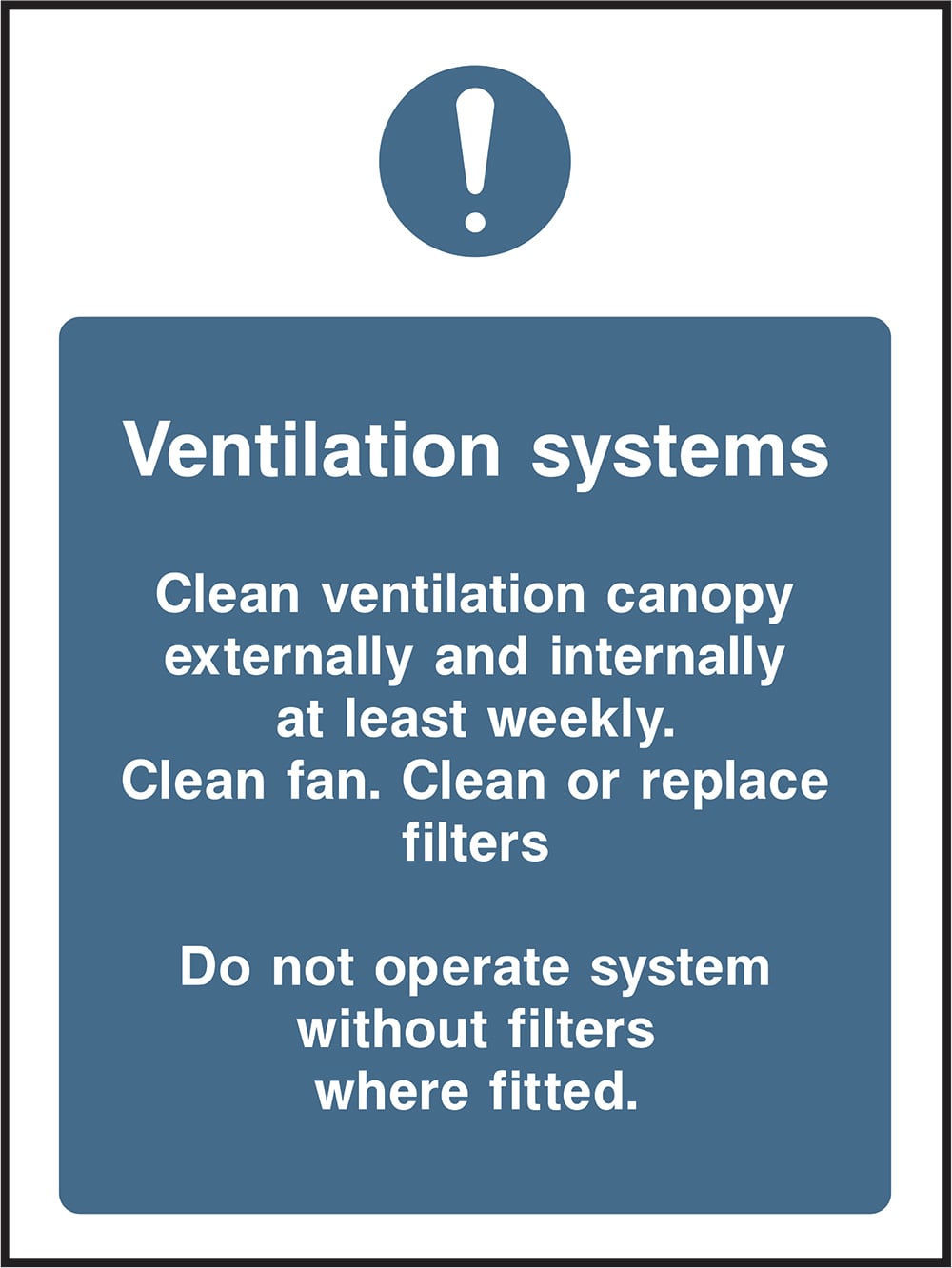 Signage: Ventilation Systems (FOOD0017)
