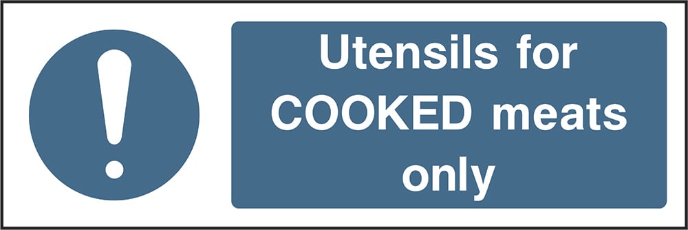 Signage: Utensils For Cooked Meats Only (FOOD0055)