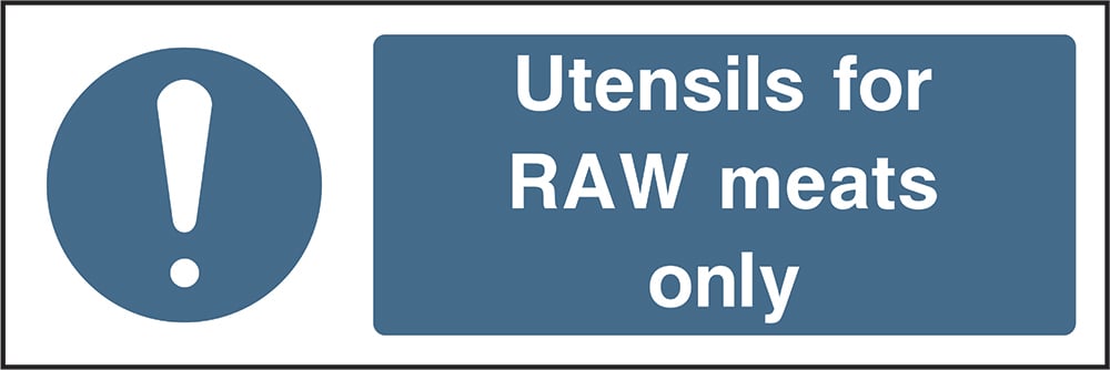 Signage: Utensils For Raw Meats Only (FOOD0056)