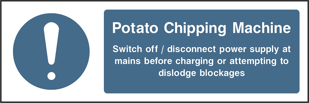Signage: Potato Chipping Machine Instructions (FOOD0061)