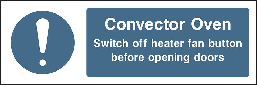 Signage: Convector Oven Instructions (FOOD0062)