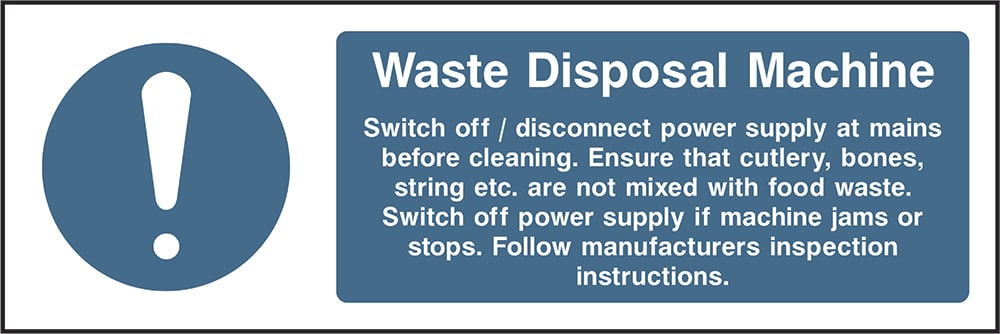 Signage: Waste Disposal Machine Instructions (FOOD0066)