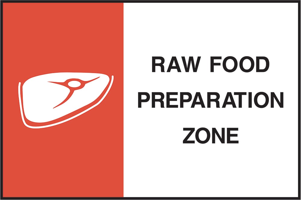 Signage: Raw Food Preparation Zone (FOOD0074)