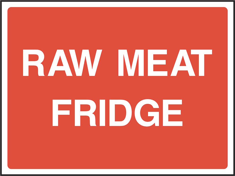 Signage: Raw Meat Fridge (FOOD0086)