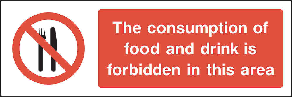 Signage: No Food Or Drink (GENE0003)