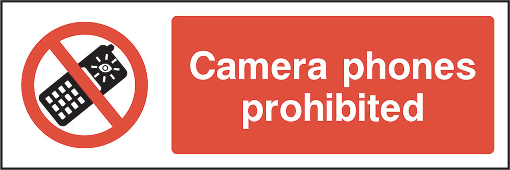 Signage: Camera Phones Prohibited (GENE0015)