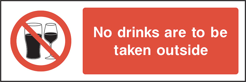 Signage: No Drinks Taken Outside (GENE0062)