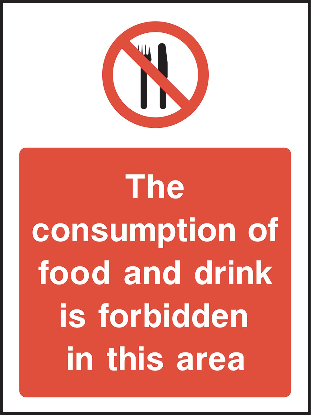 Signage: No Food Or Drink (GENE0066)