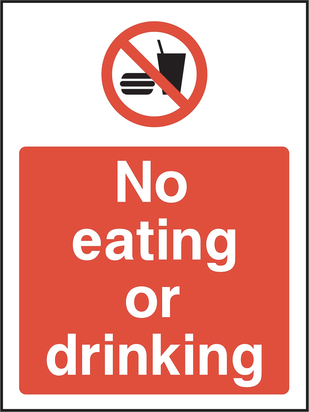 Signage: No Eating Or Drinking (GENE0067)
