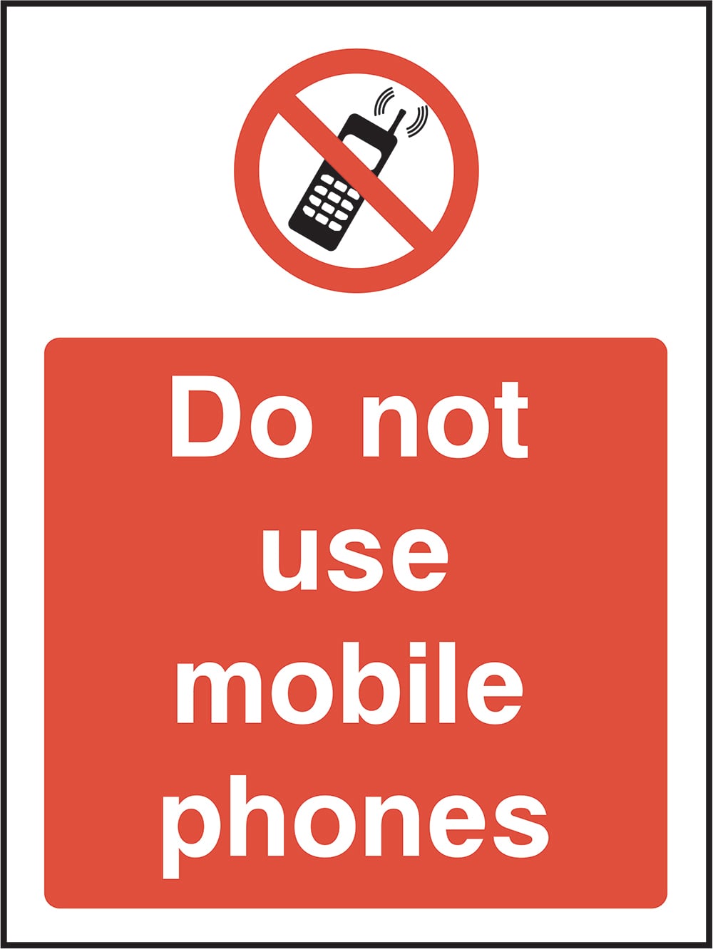 Signage: Do Not Use Mobile Phones (GENE0070)
