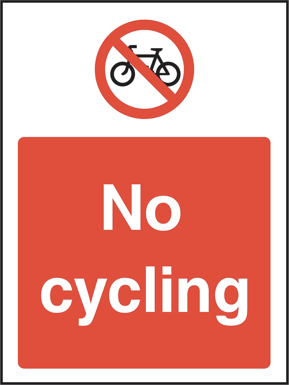 Signage: No Cycling (GENE0079)