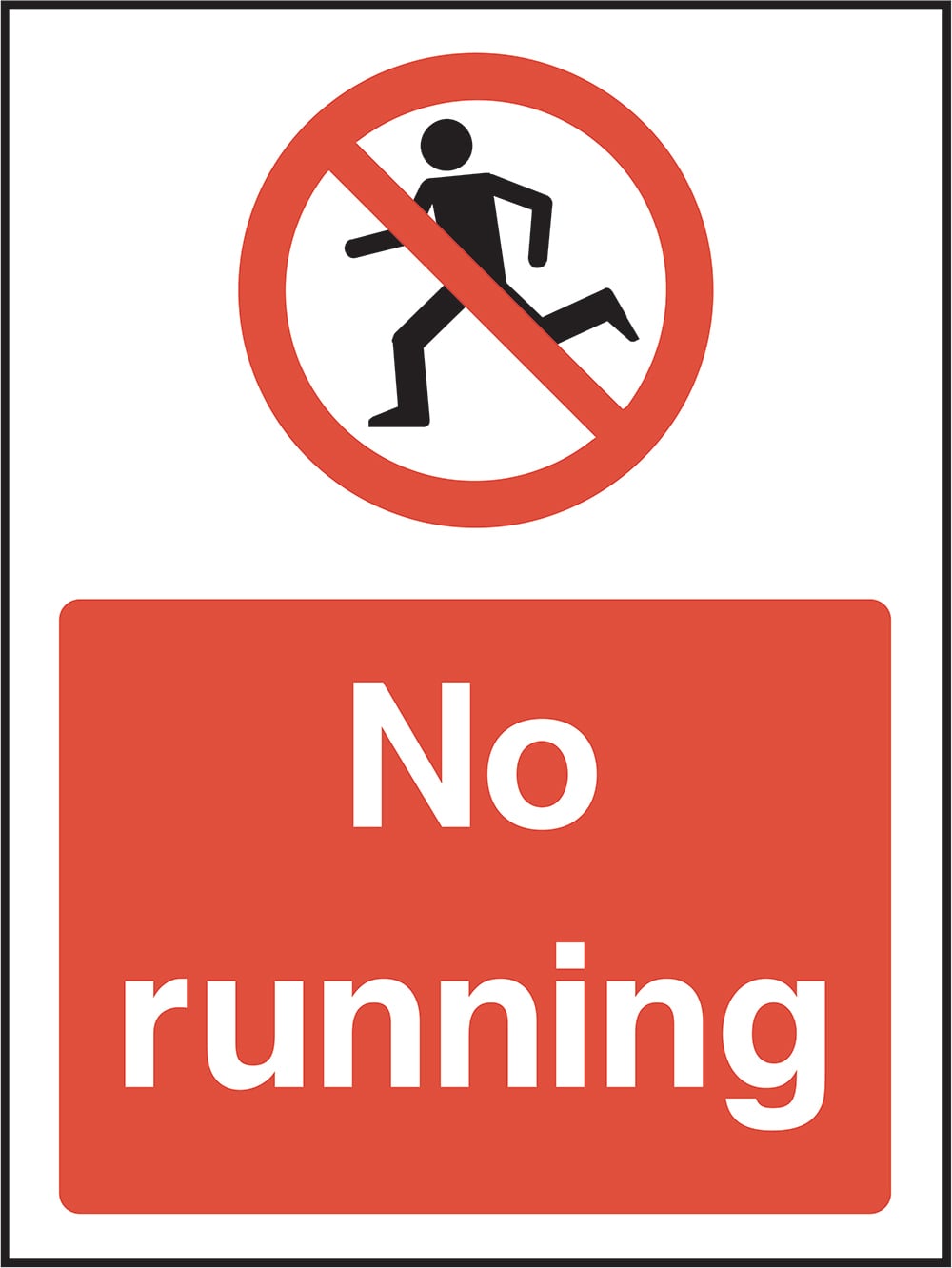 Signage: No Running (GENE0081)