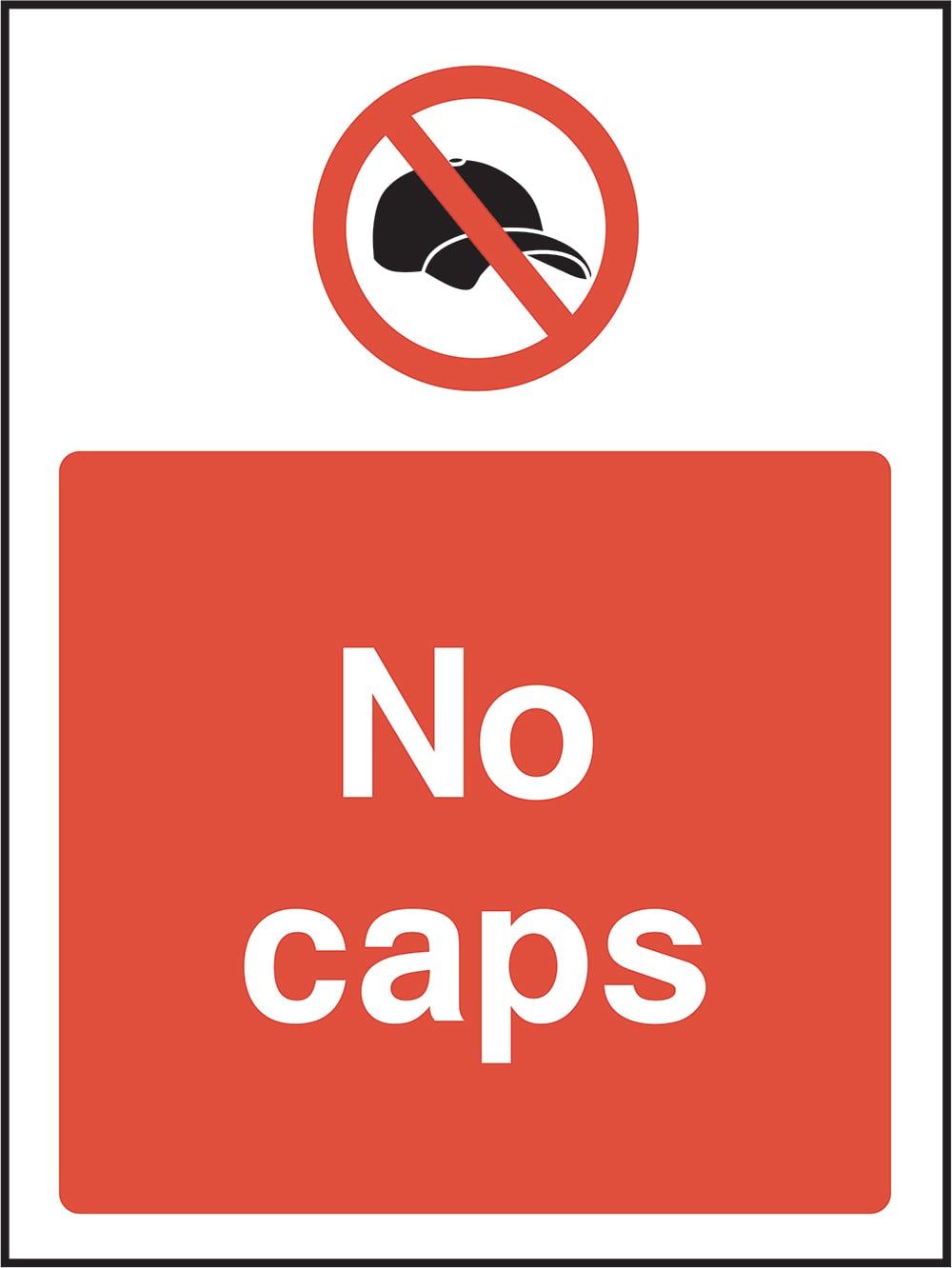 Signage: No Caps (GENE0085)