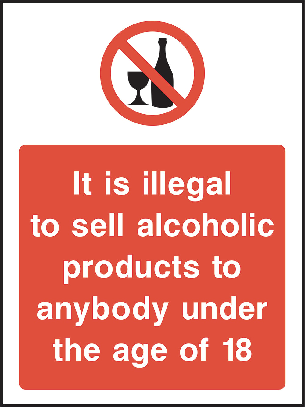 Signage: No Alcohol Under 18 (GENE0105)