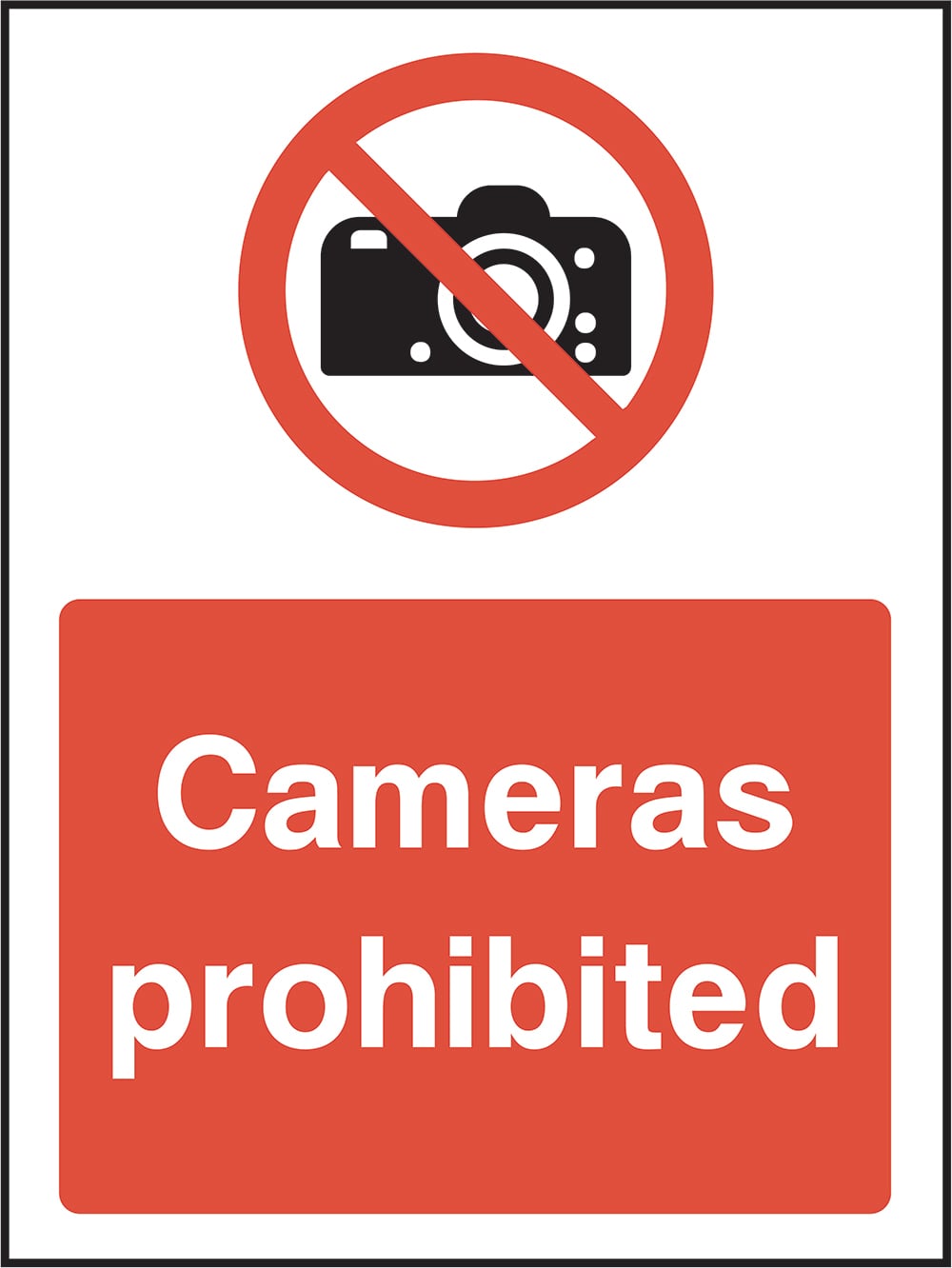 Signage: Cameras Prohibited (GENE0107)