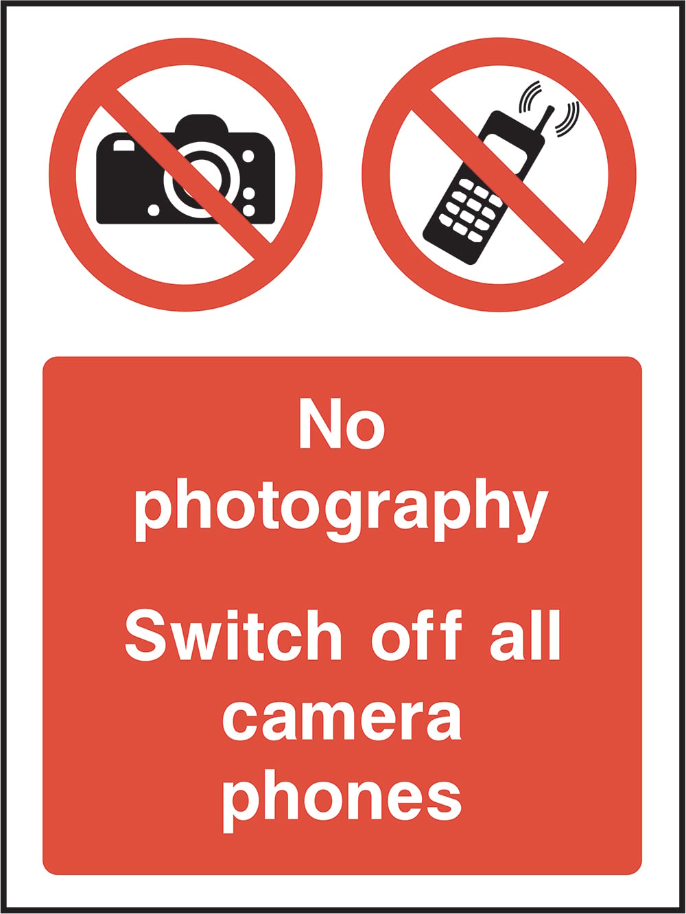 Signage: No Photography (GENE0113)