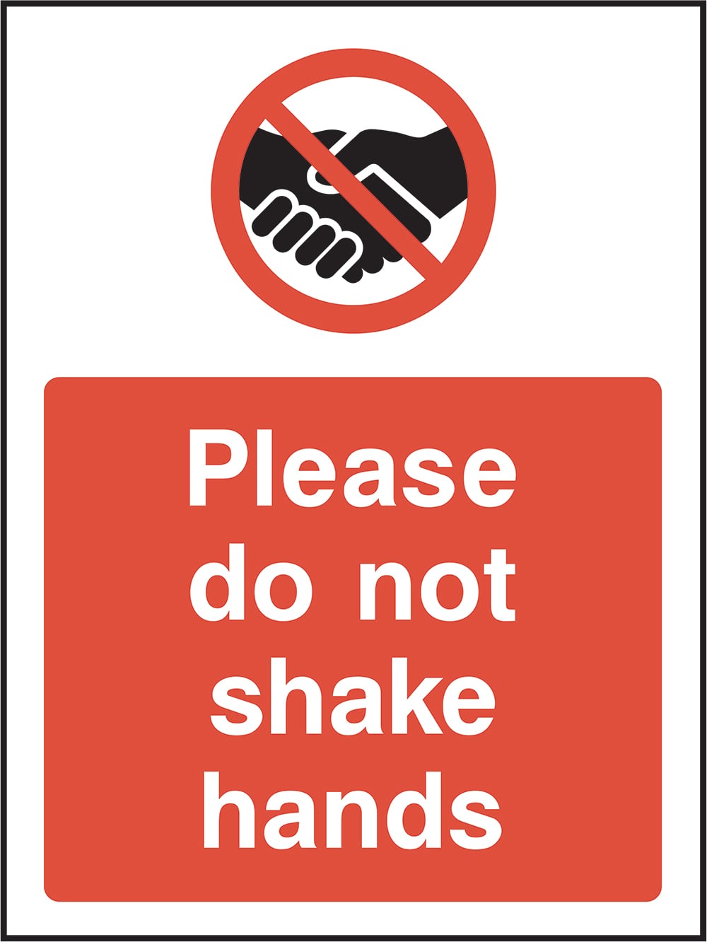 Signage: Do Not Shake Hands (GENE0116)