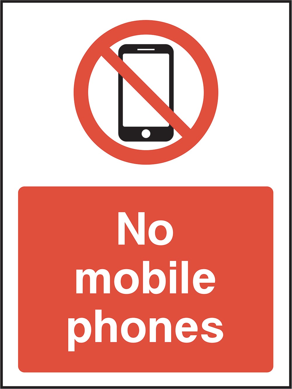 Signage: No Mobile Phones (GENE0118)
