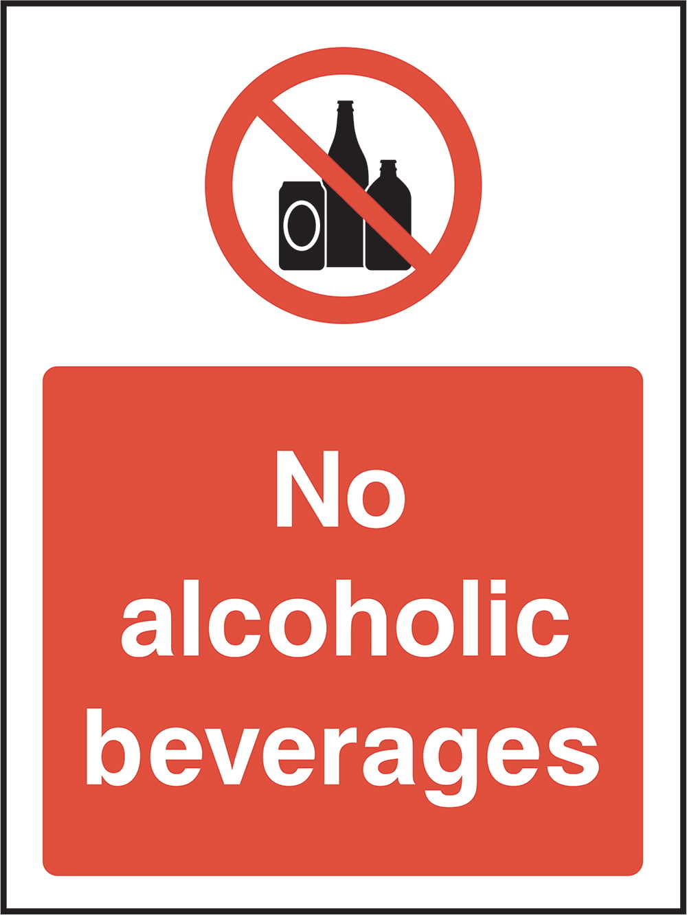 Signage: No Alcoholic Beverages (GENE0122)