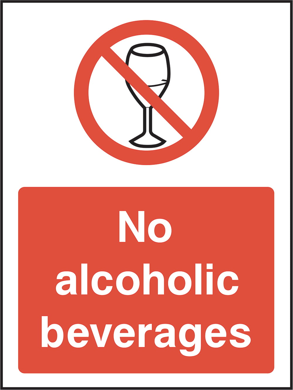 Signage: No Alcoholic Beverages (GENE0123)
