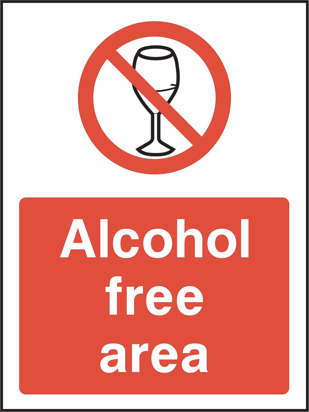 Signage: Alcohol Free Area (GENE0124)