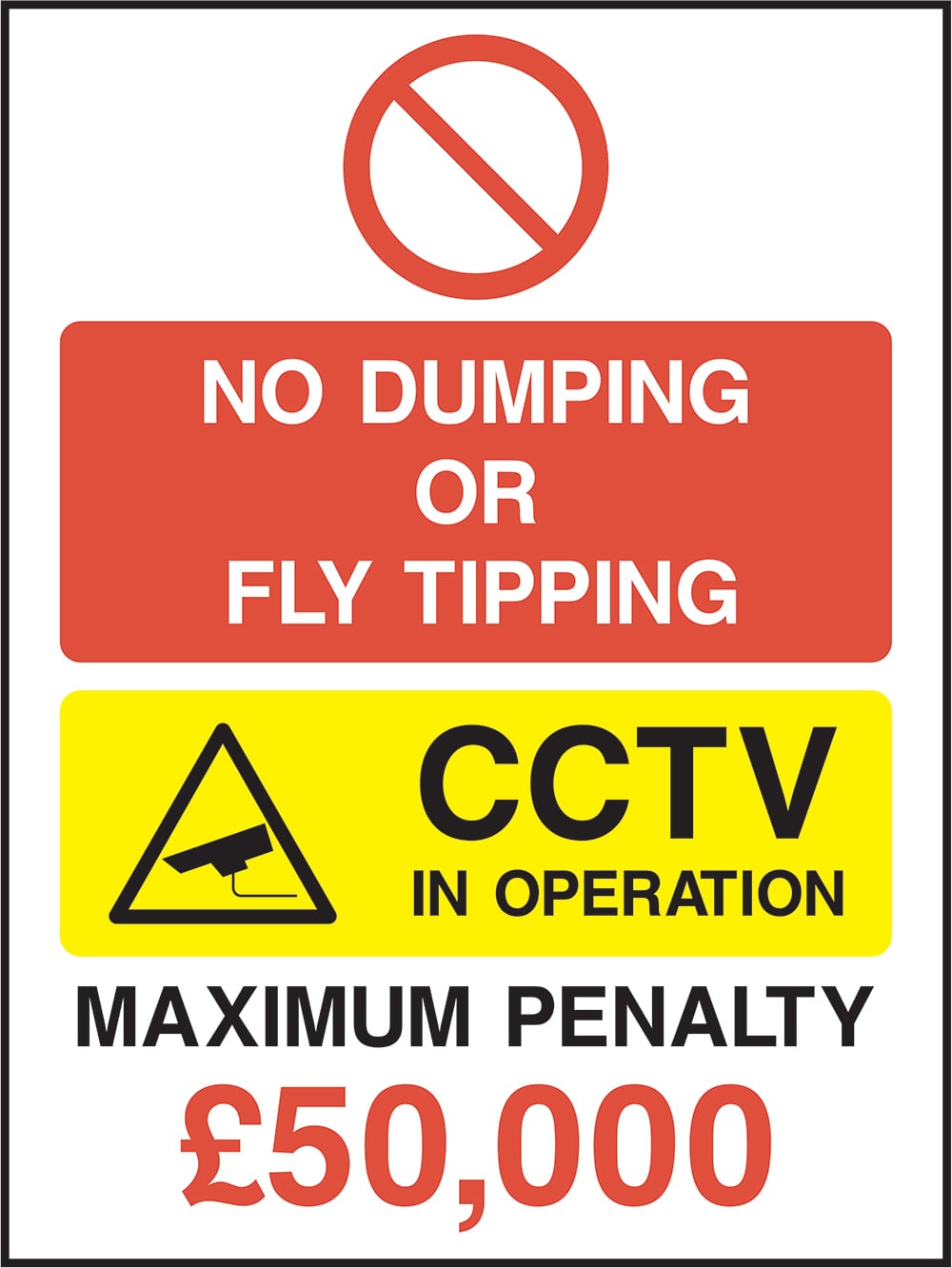Signage: No Dumping Or Fly Tipping (GENE0136)