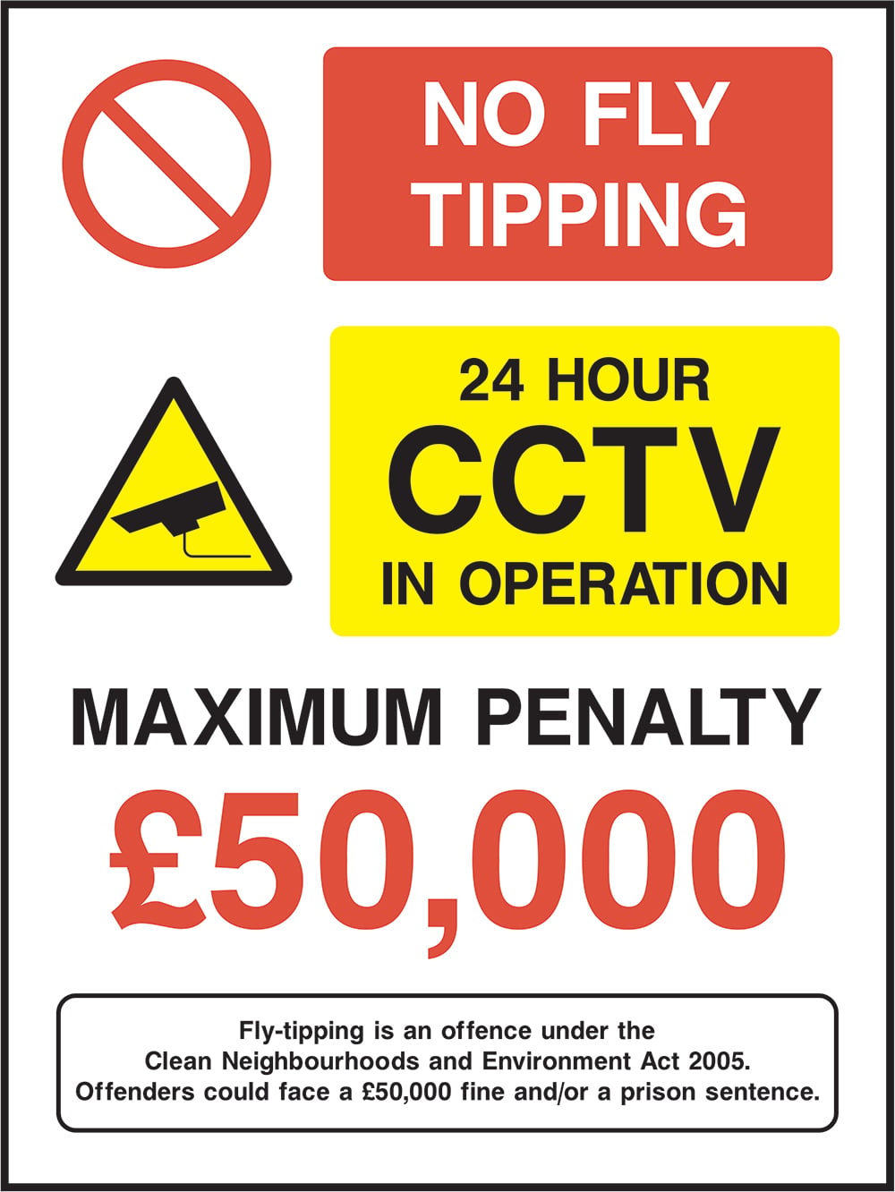 Signage: No Fly Tipping CCTV (GENE0138)