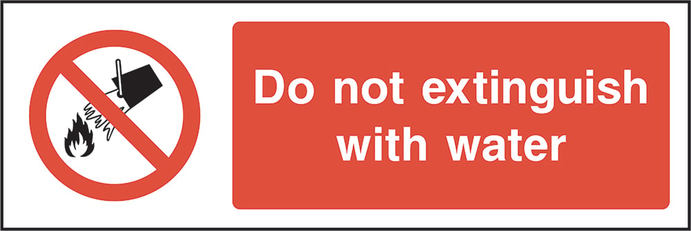 Signage: Do Not Extinguish with Water (GENE0029)