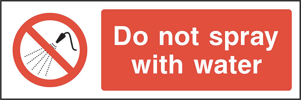 Signage: Do Not Spray with Water (GENE0033)
