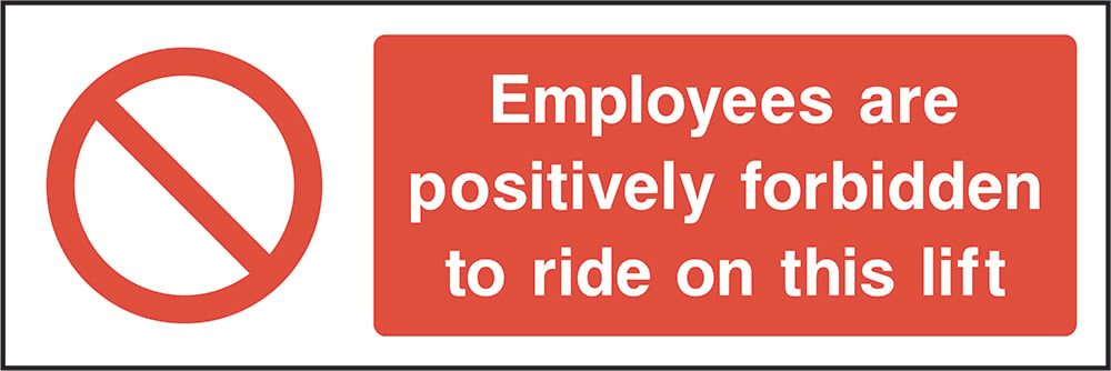 Signage: No Riding On Lift (GENE0042)