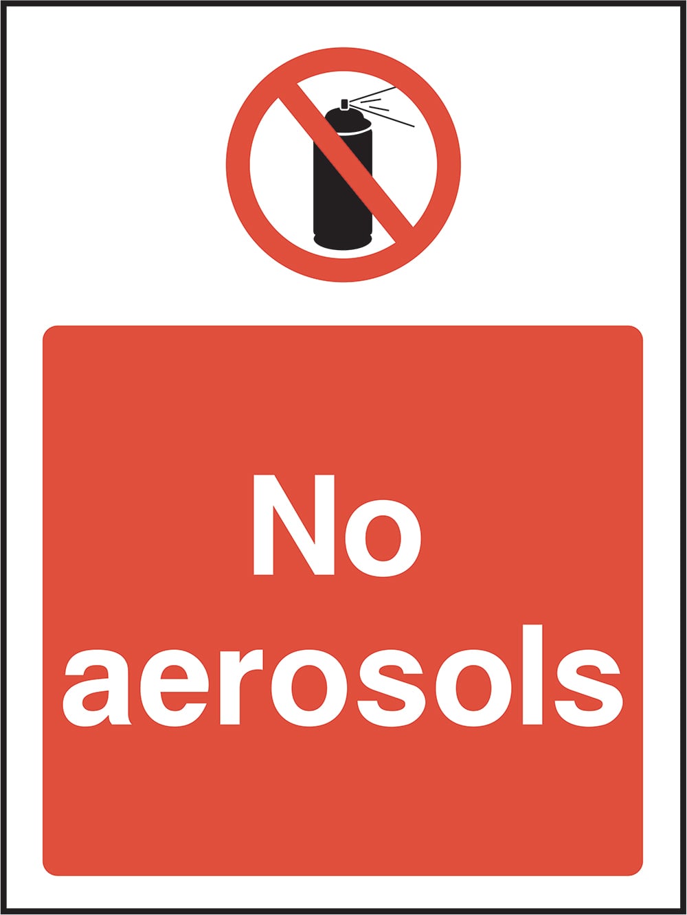 Signage: No Aerosols (GENE0086)