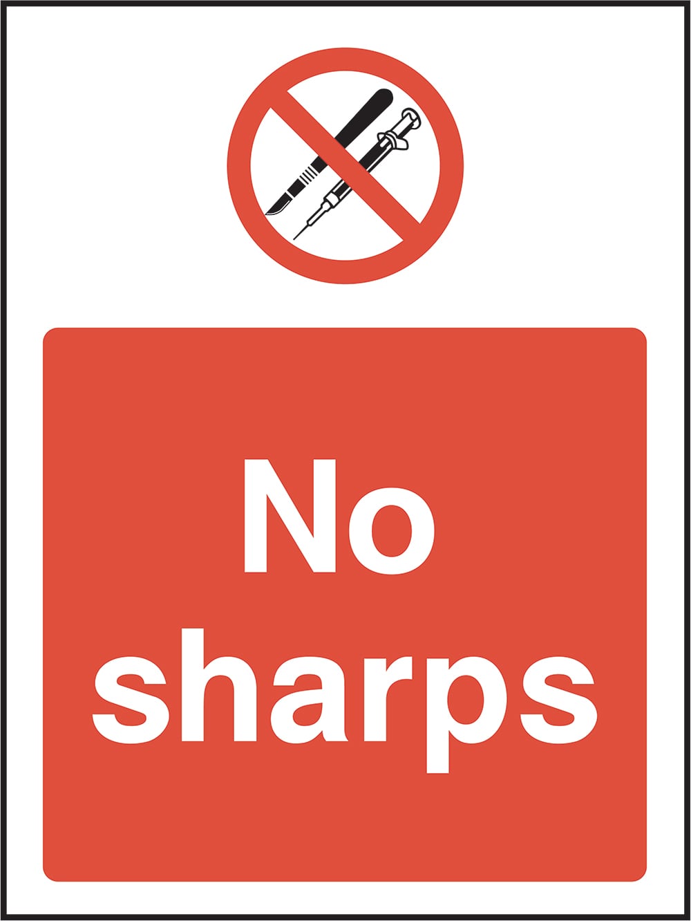 Signage: No Sharps (GENE0087)