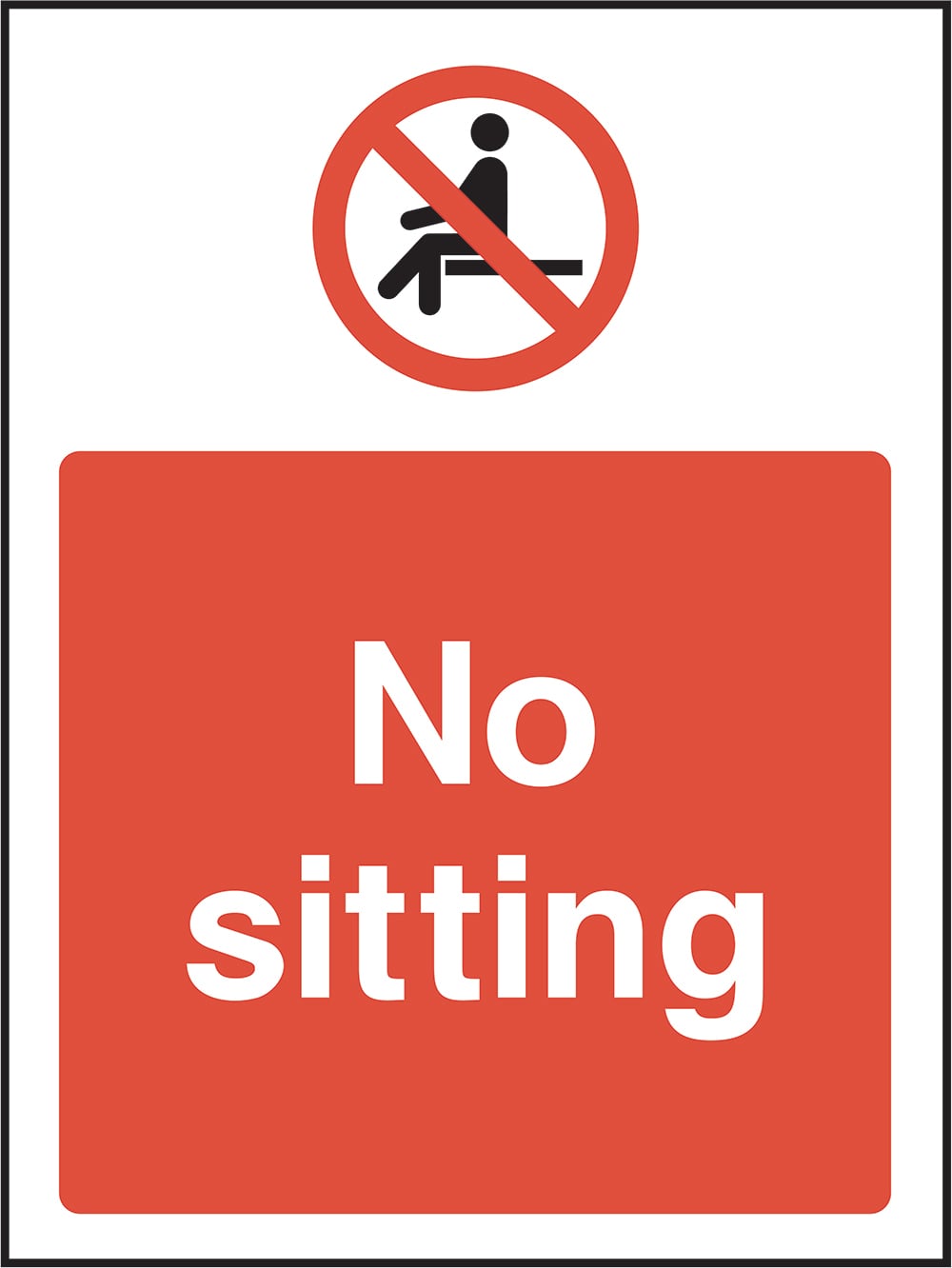 Signage: No Sitting (GENE0095)