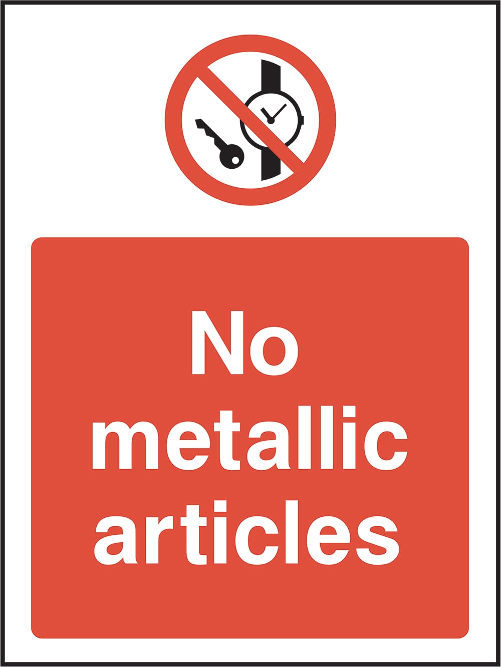 Signage: No Metallic Articles (GENE0099)