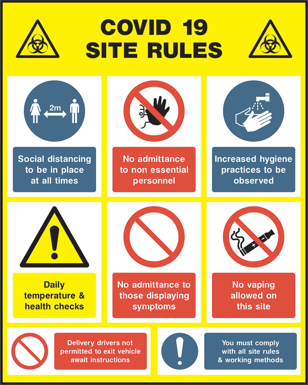 Signage: Covid 19 Site Rules (CONS0127)