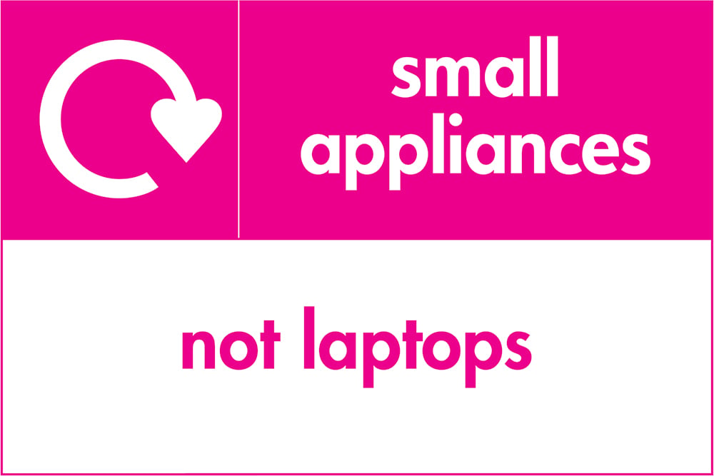 Signage: Small Appliances Not Laptops (ELEC0045)