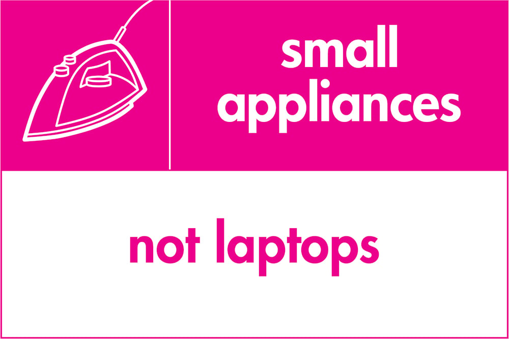 Signage: Small Appliances Not Laptops (ELEC0052)