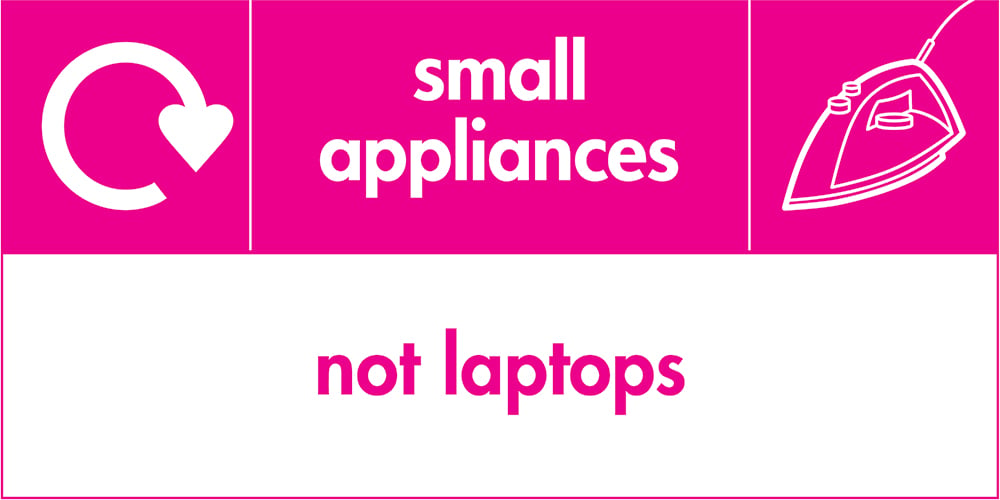 Signage: Small Appliances Not Laptops (ELEC0058)