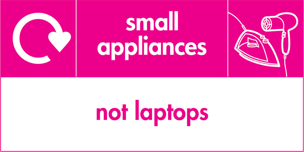 Signage: Small Appliances Not Laptops (ELEC0061)
