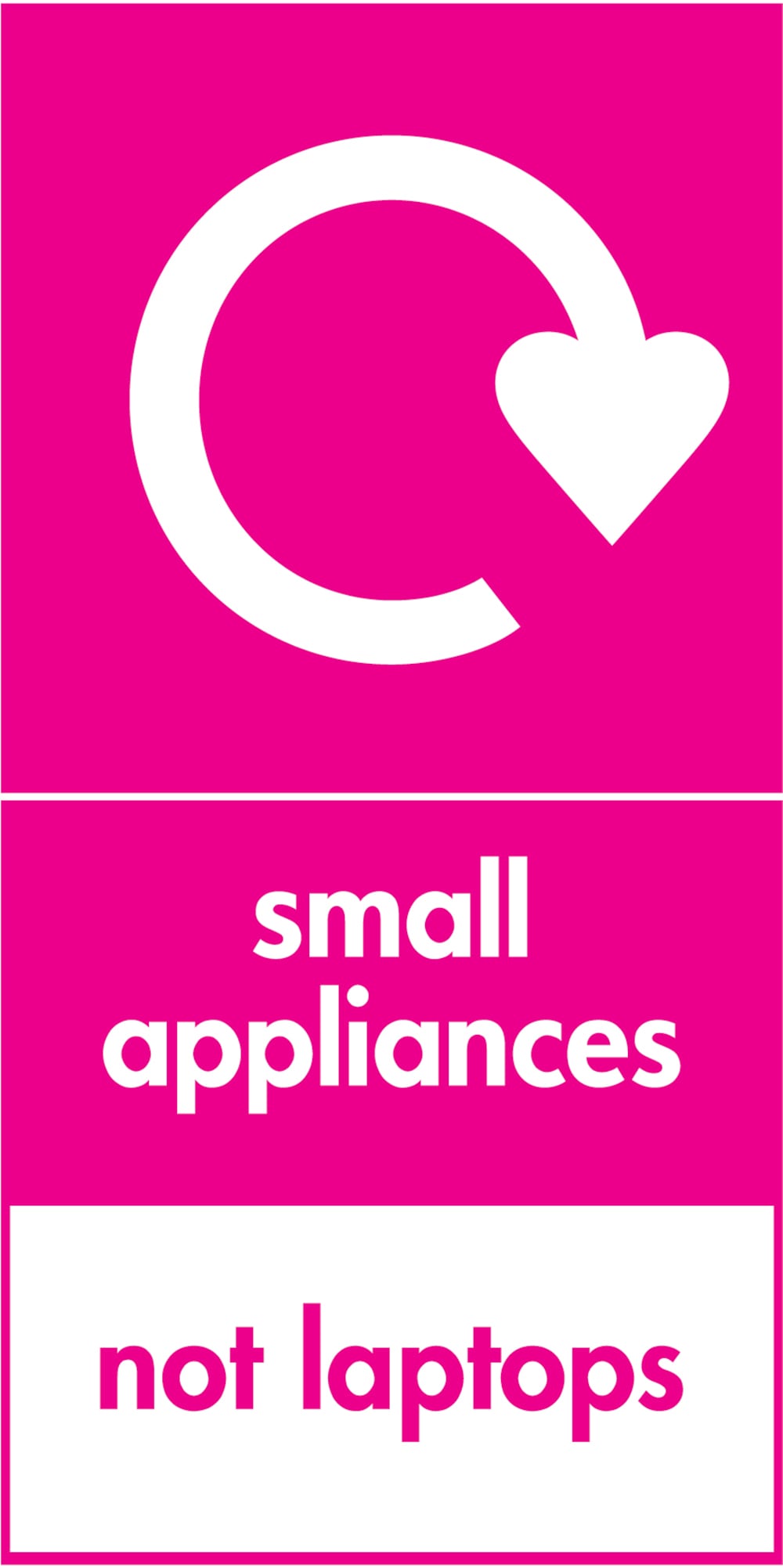 Signage: Small Appliances Not Laptops (ELEC0095)
